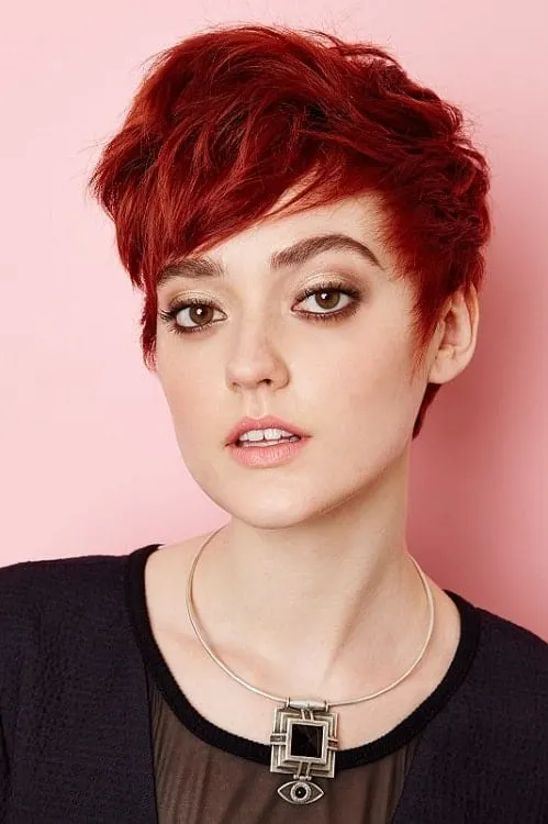 red pixie cut for women