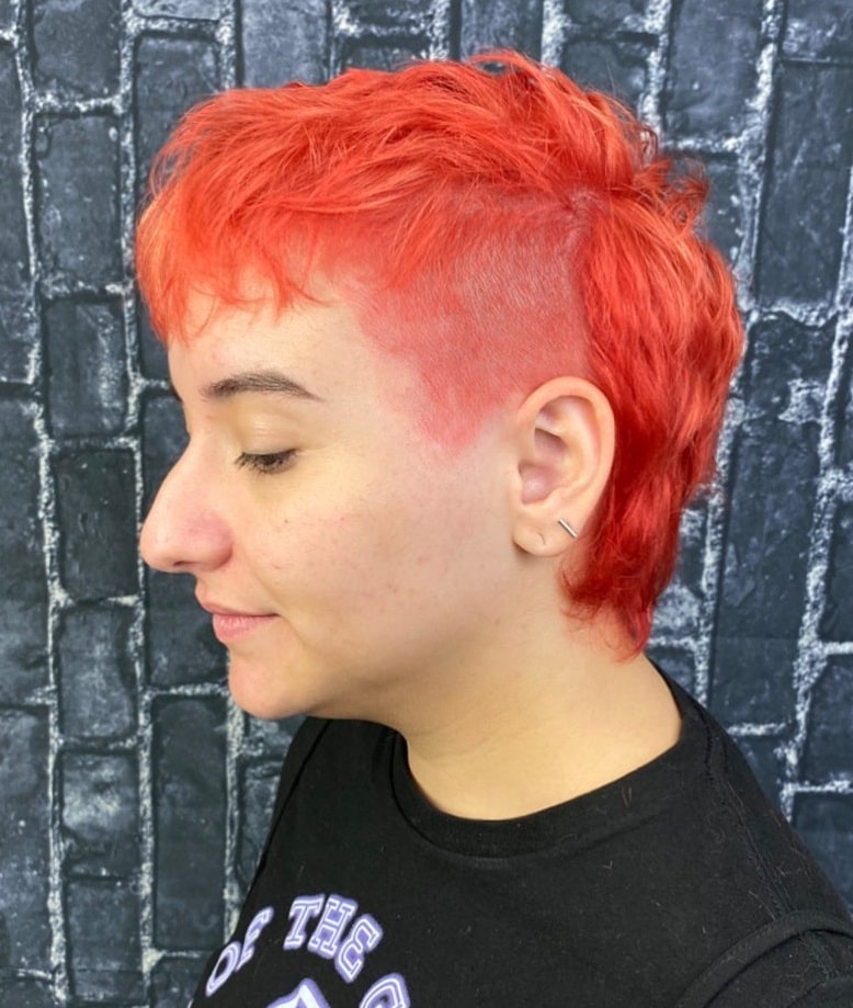 red pixie mullet
