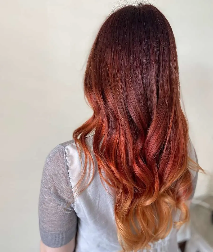 red to blonde ombre