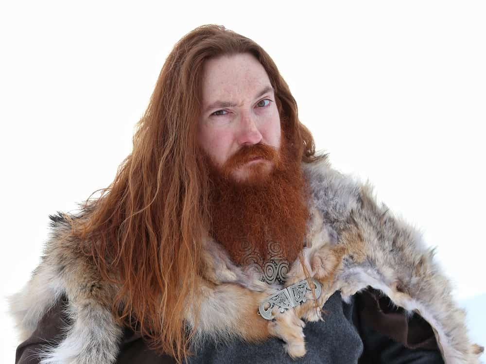red viking hair for men
