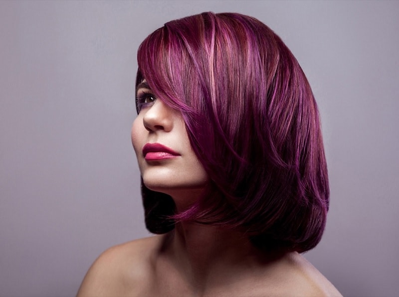 red violet hair