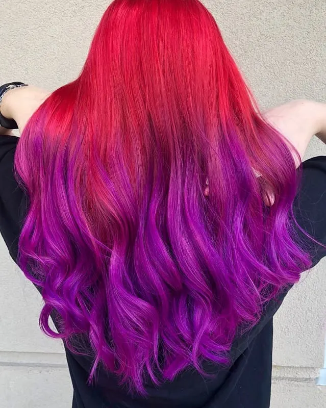 red and violet hair