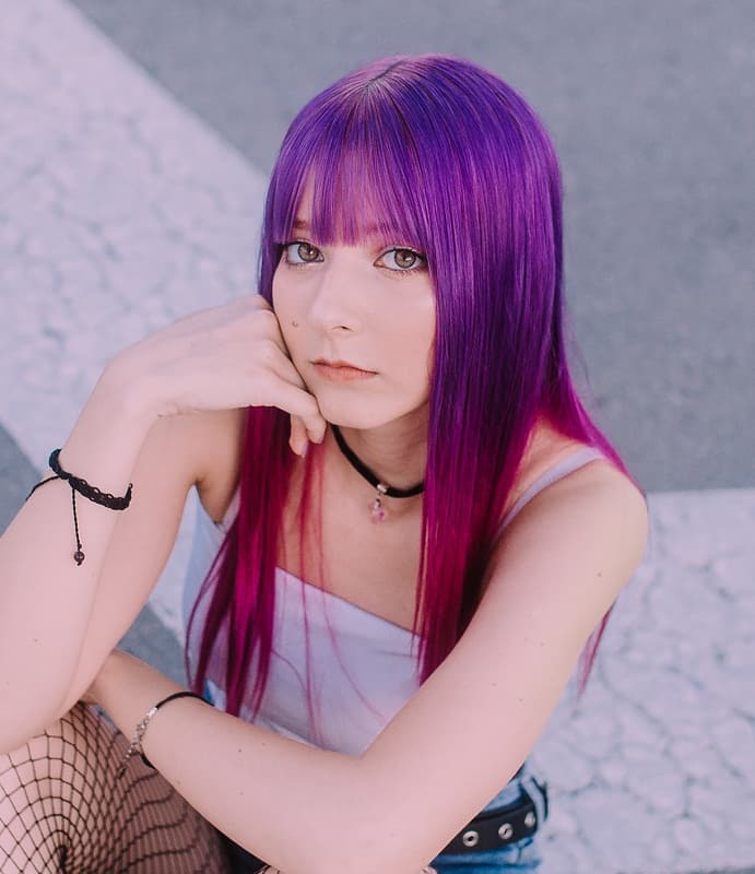 red violet ombre hair
