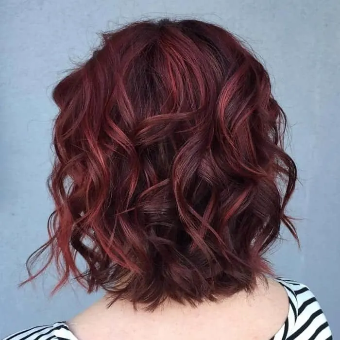 red wine hair with bob