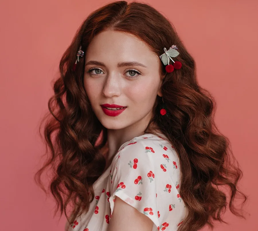 reddish brown curls