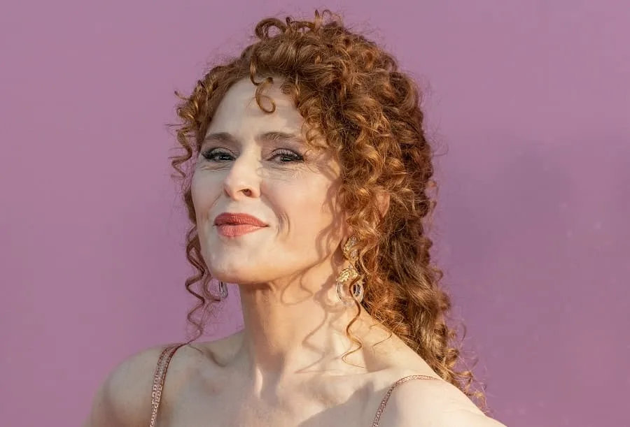 redhead celebrity with curly updo-Bernadette Peters