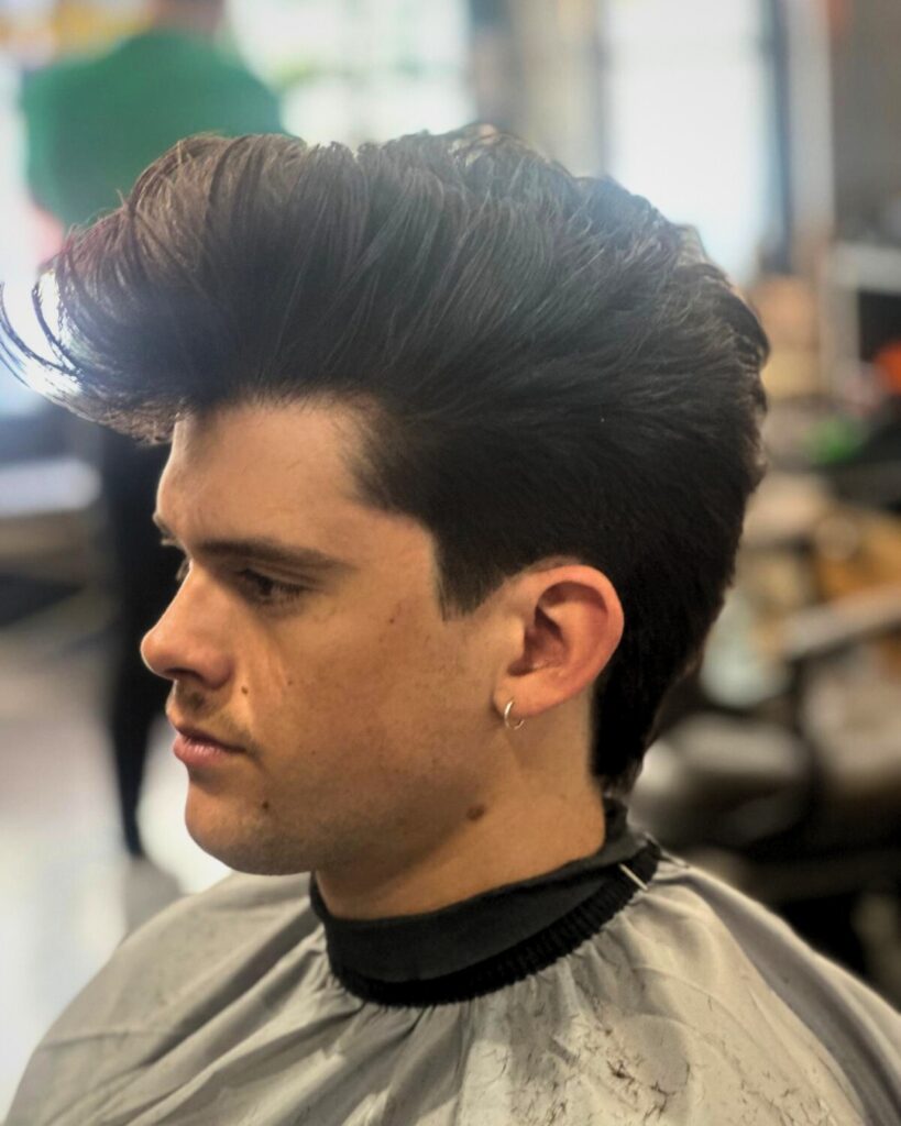 voluminous retro quiff on classic hipster hairstyles