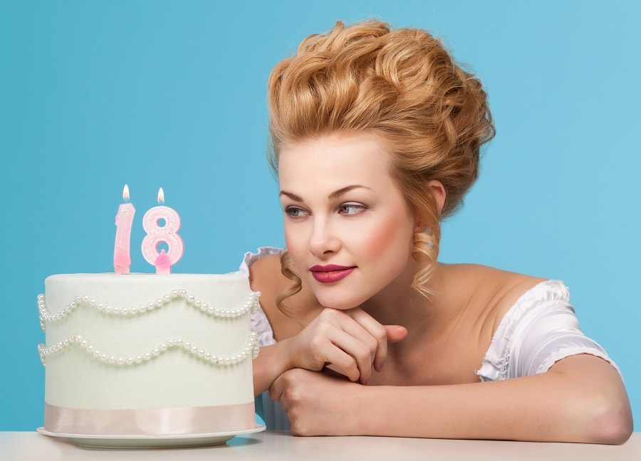 retro updo hairstyle for birthday
