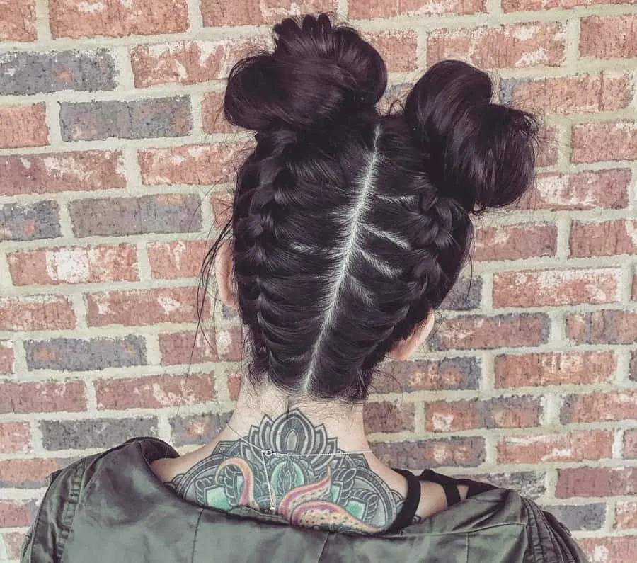 reverse braided updo for long hair