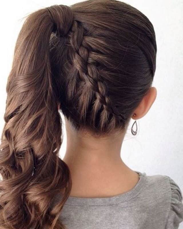 back reverse french braids with ponytail 
