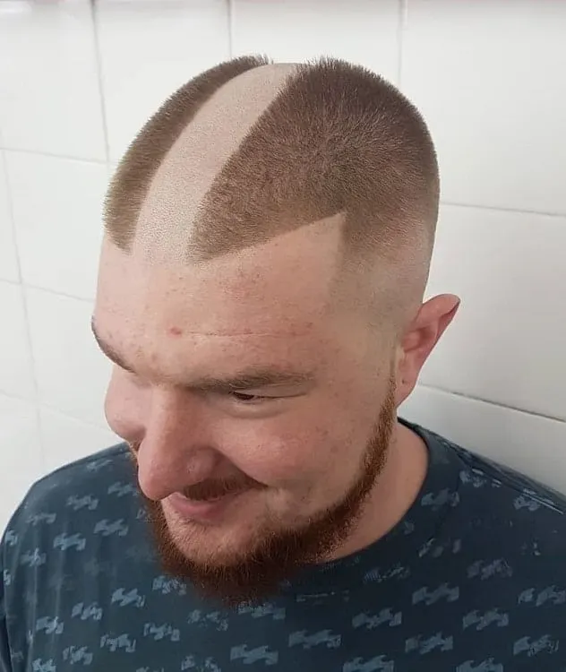 trimmed reverse mohawk for men