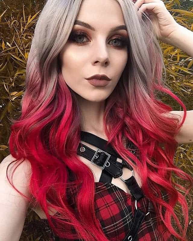 red grunge reverse ombre