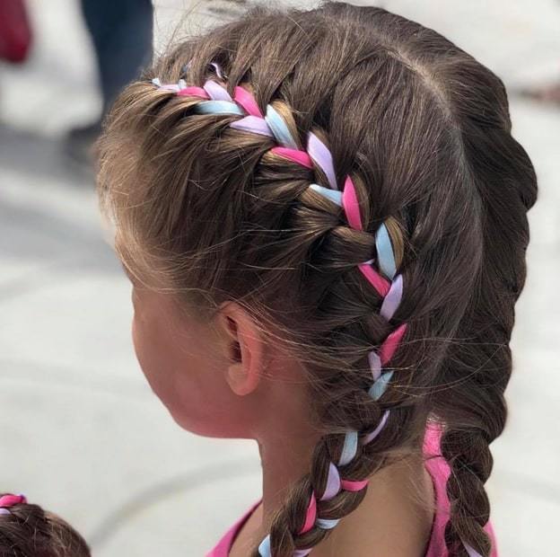 ribbon french braid for little girl