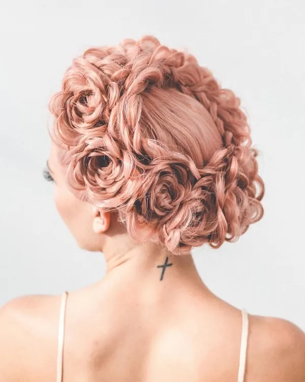 Rose Bud Flower Braid Hairstyle