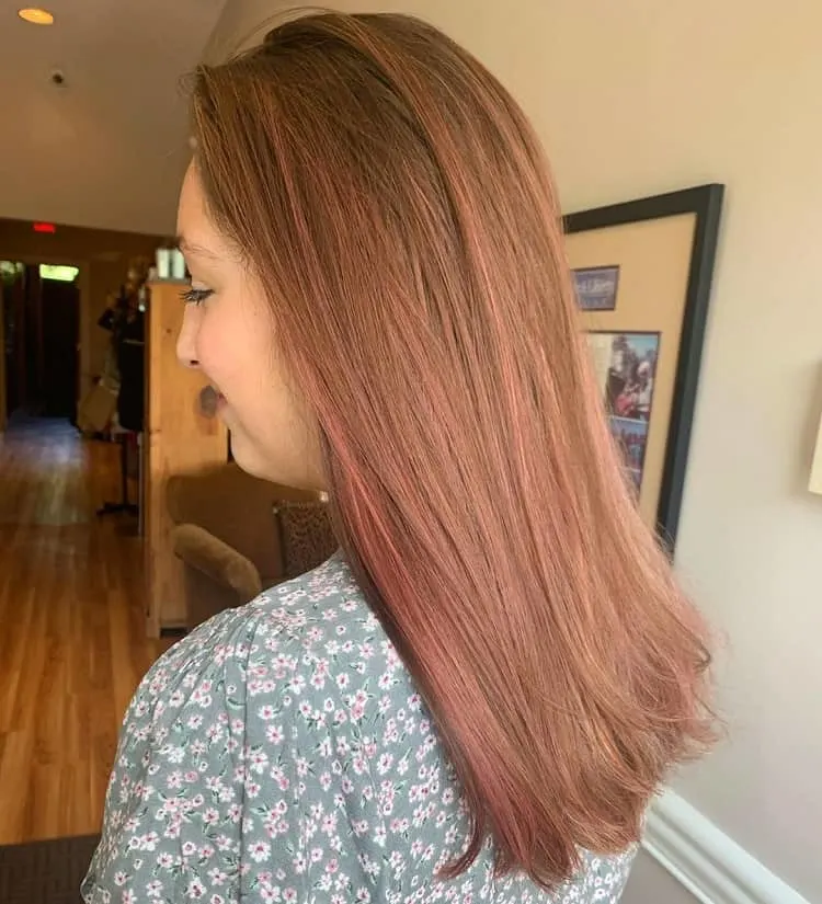 rose gold hair highlights