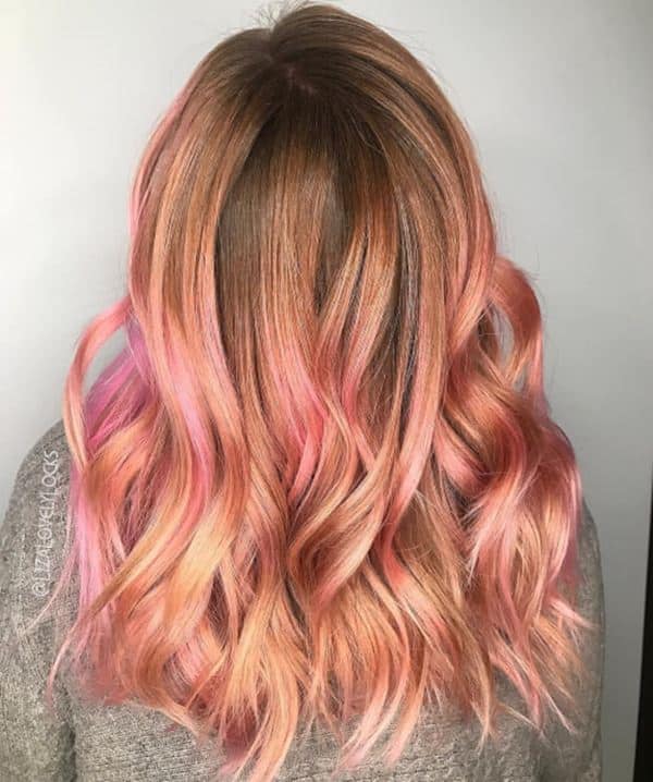 rose gold ombre highlights for women