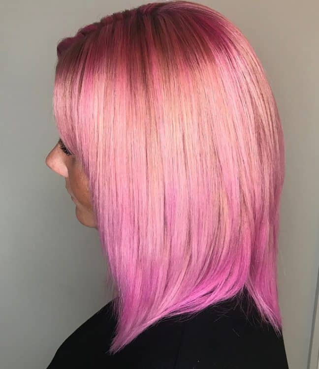 dusty Rose Pink Ombre Hair