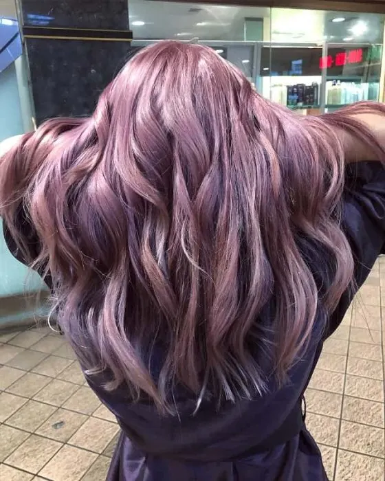 Smokey Rose Pink Hair with Silver Highlights