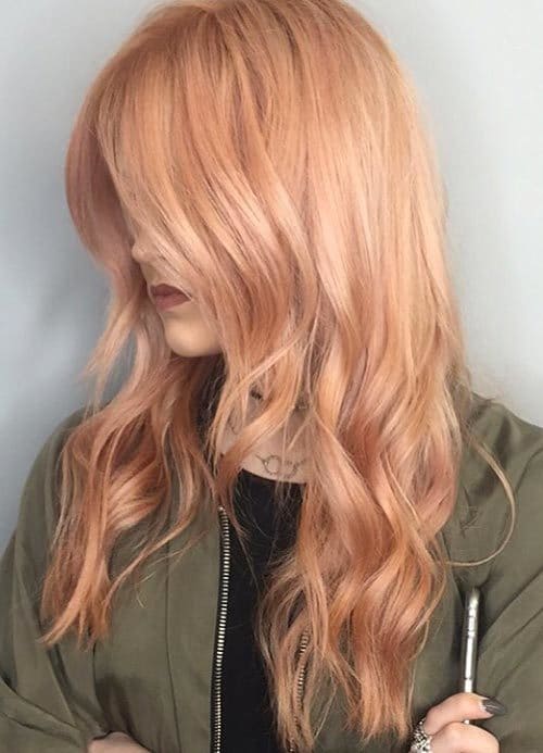 Rose Gold Unique Hair Color idea for women 