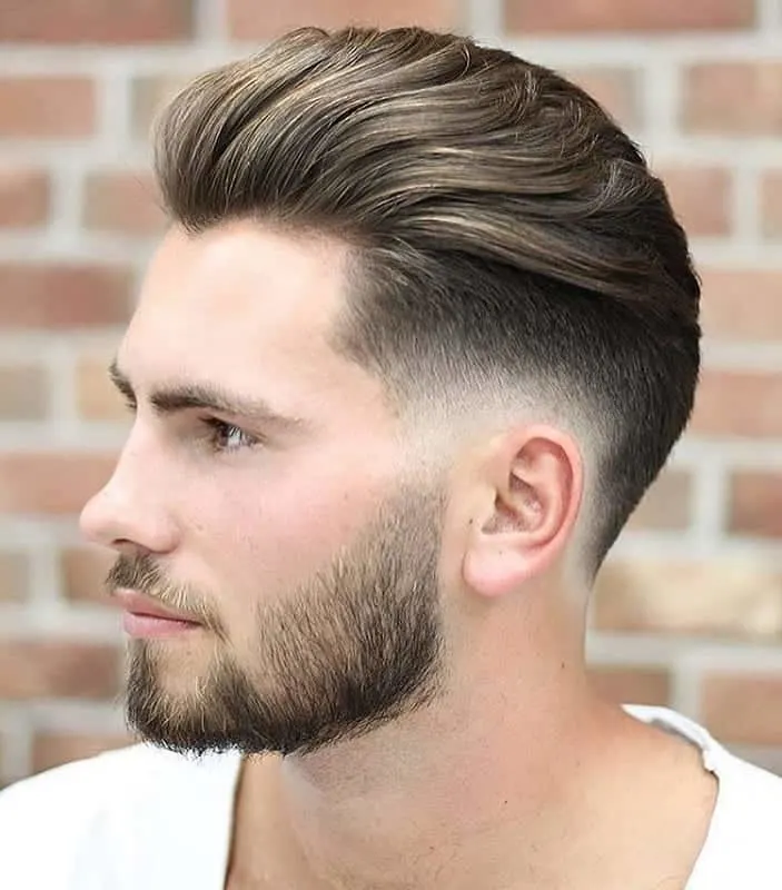 pompadour haircuts for men with round chubby face