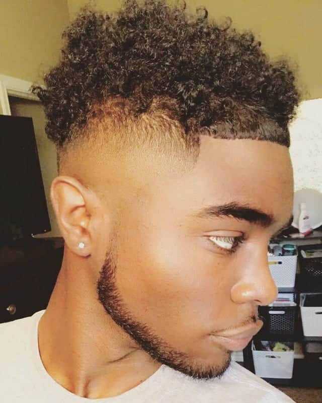 curly haircut for round face men