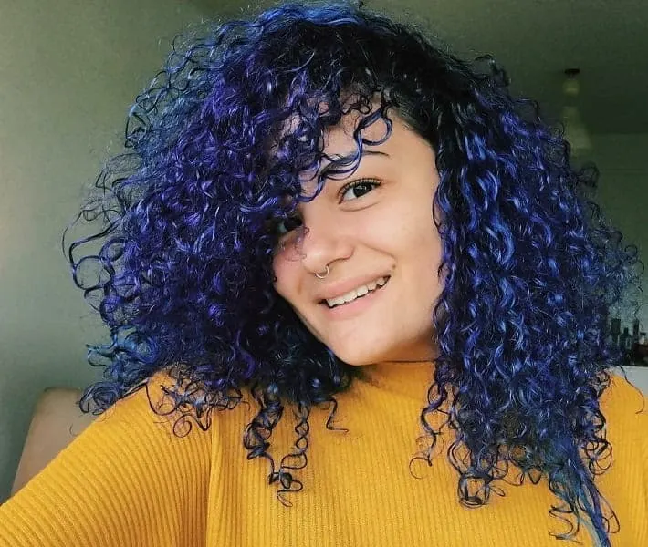 long royal blue hair