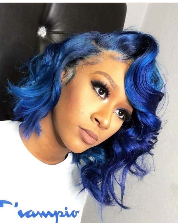 royal blue hairstyle 