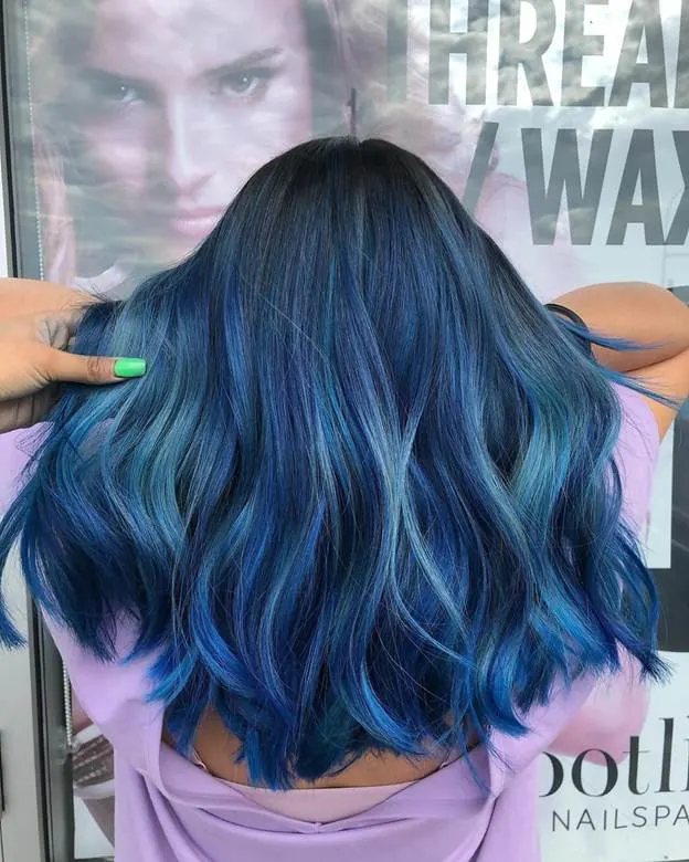 royal blue balayage