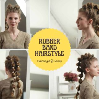 creative rubber band hairstyle