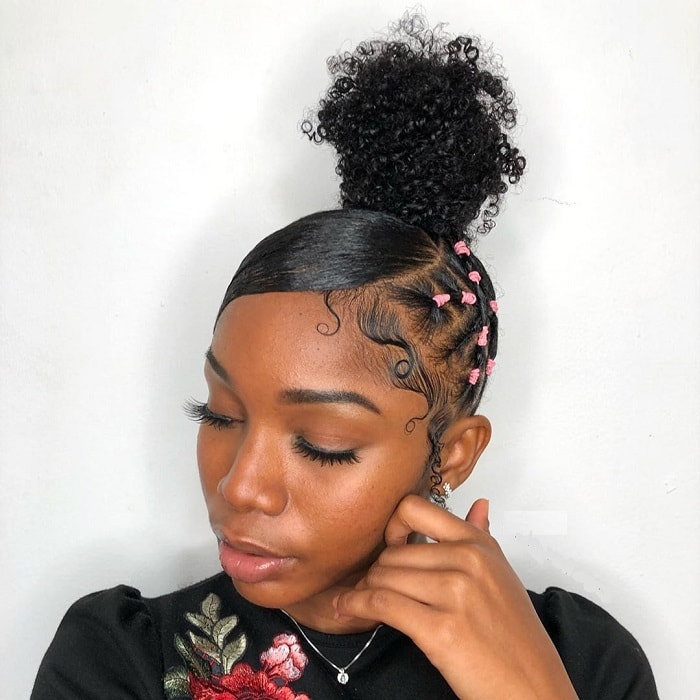 rubber band hairstyle for black girl
