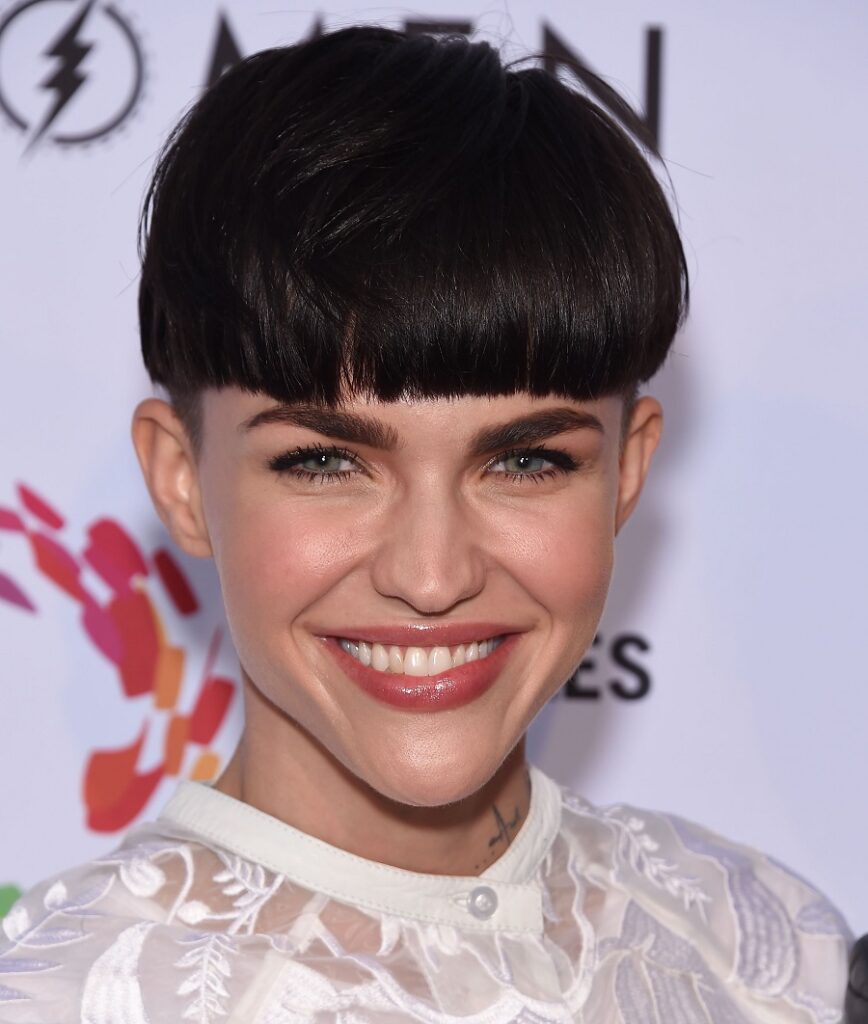 ruby rose with blunt bowl cut