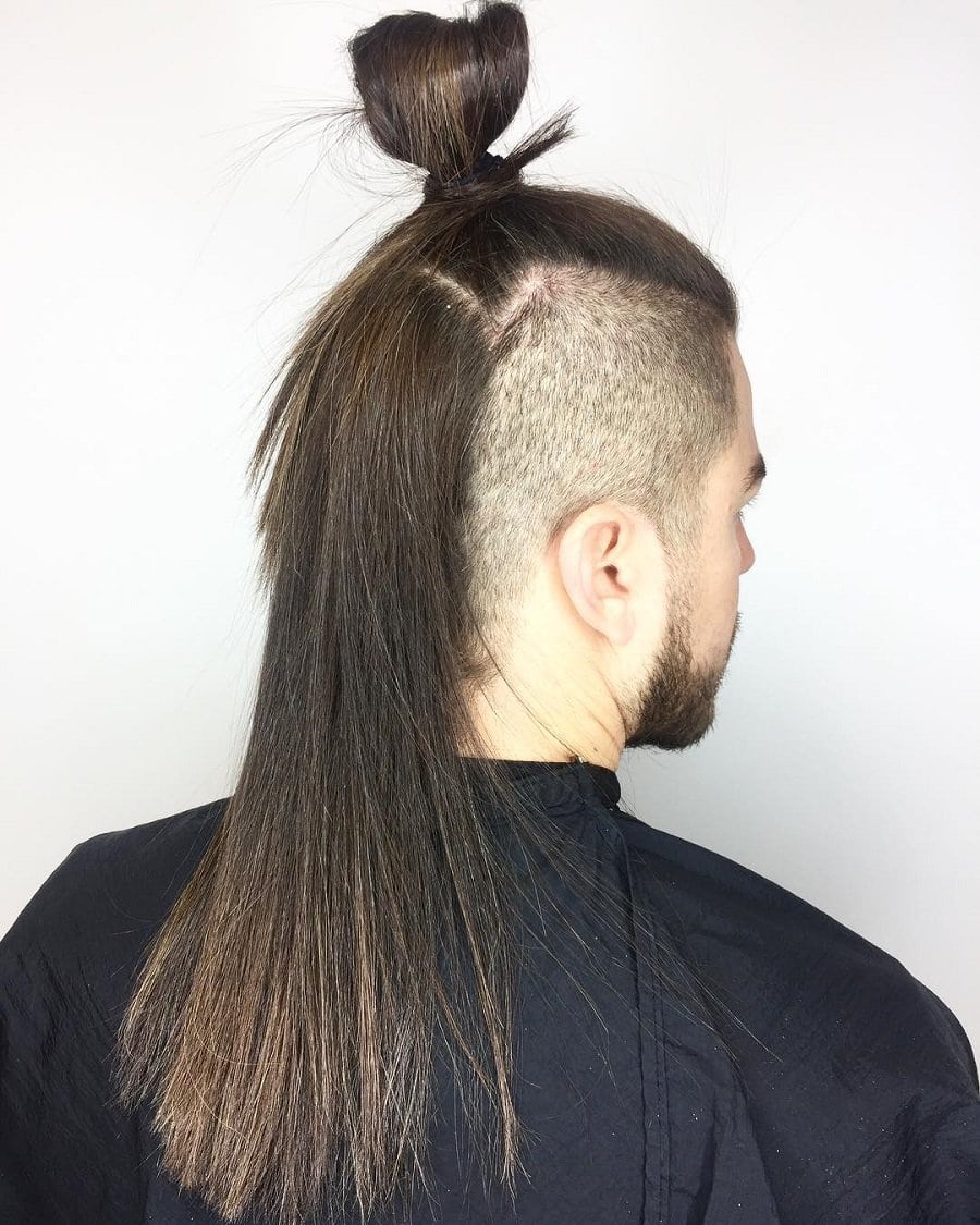 samurai top knot with shaved sides