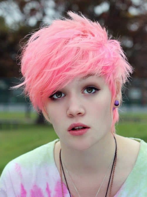 short pink scene hair for women