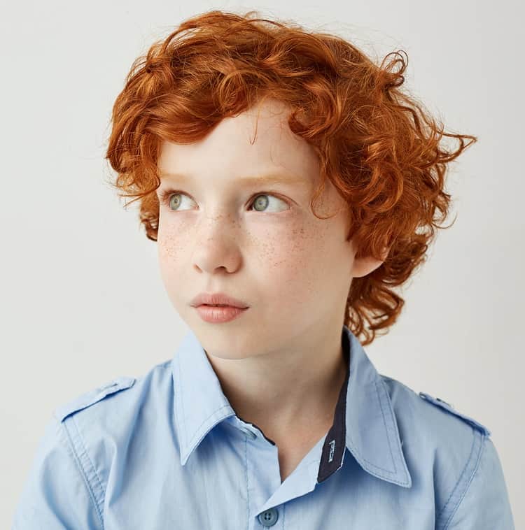 boy's curly haircut for school