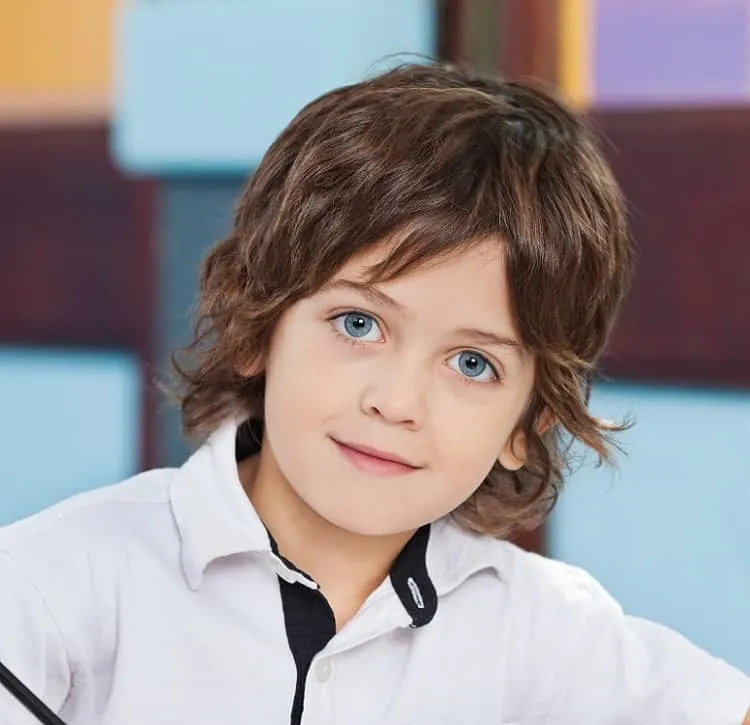 boy's shaggy haircut for school