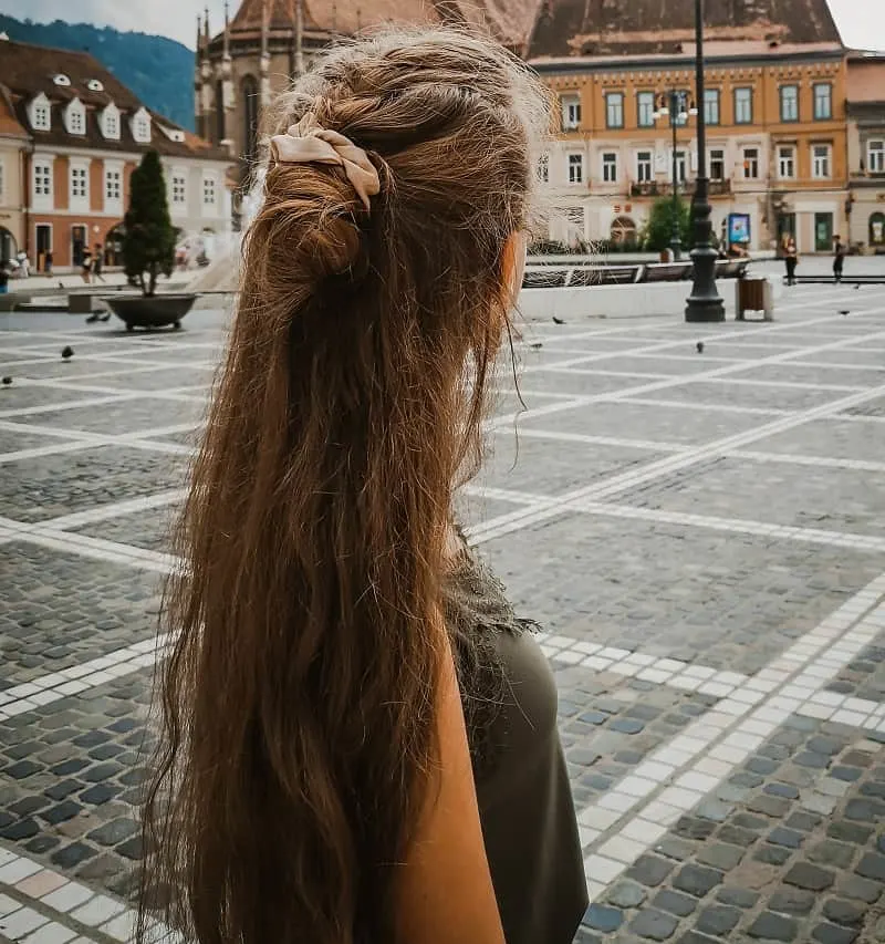 long scrunchie hairstyle