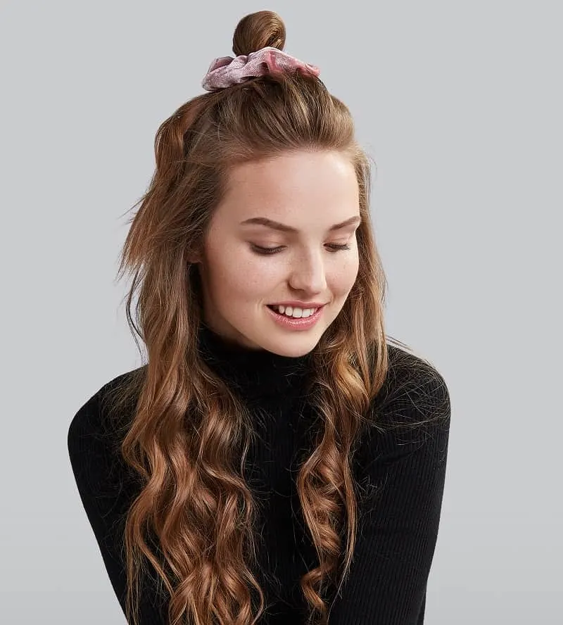 scrunchie half bun