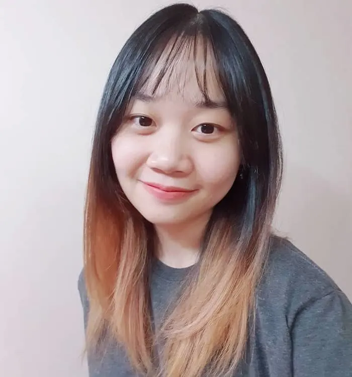 ombre hair with see through bangs