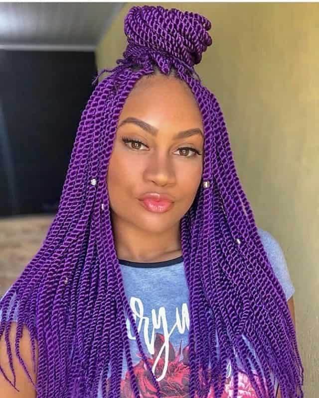 purple senegalese twist hairstyles