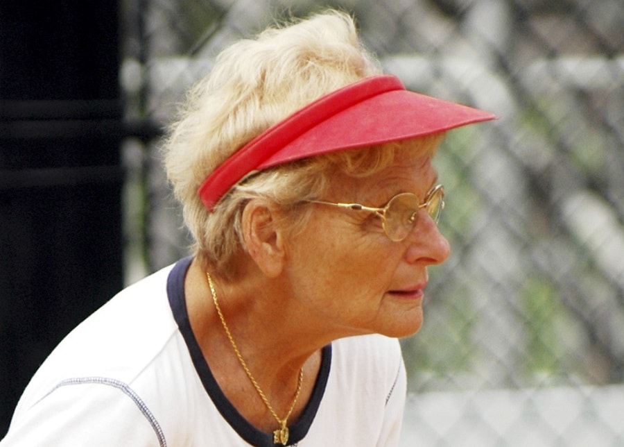 senior softball hairstyle for older women