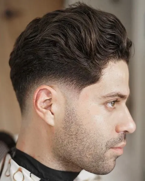 Low Shadow Fade with A Messy Top