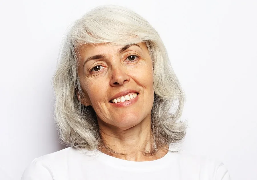 shag haircut with side bangs for women over 60