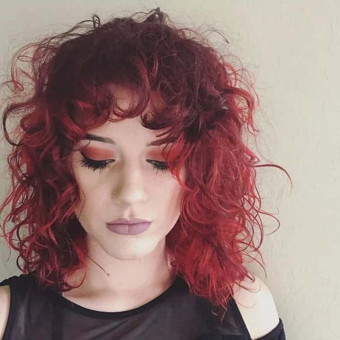 Messy and Curly Shaggy Bangs for Women