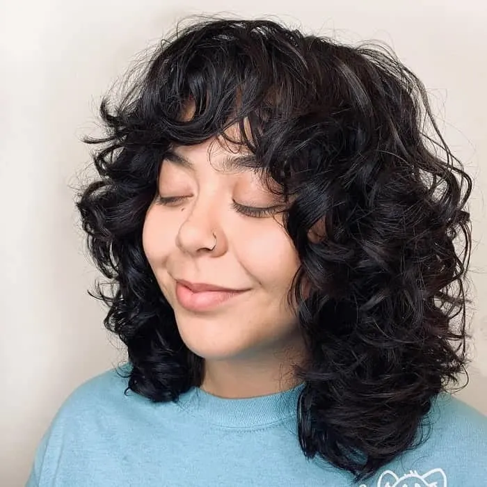 Shaggy Curls with Bangs