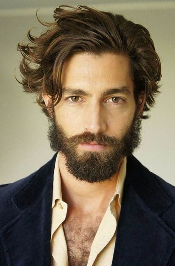 Image of Side Part Shaggy hairstyle for men