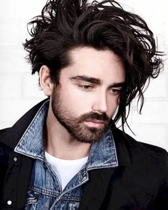 Long Shaggy Hair for Men with Side Part