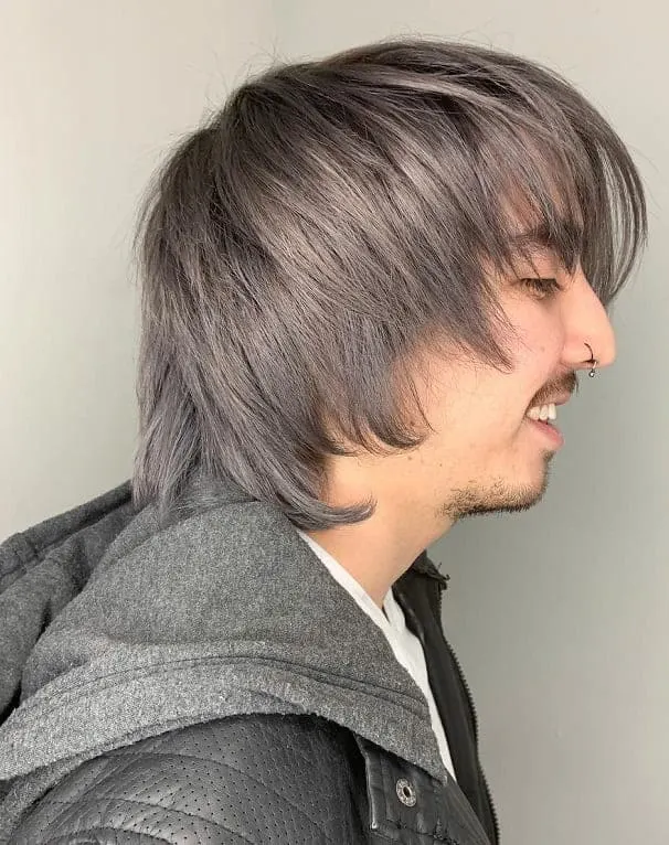 guy with ash blonde shaggy hairstyle