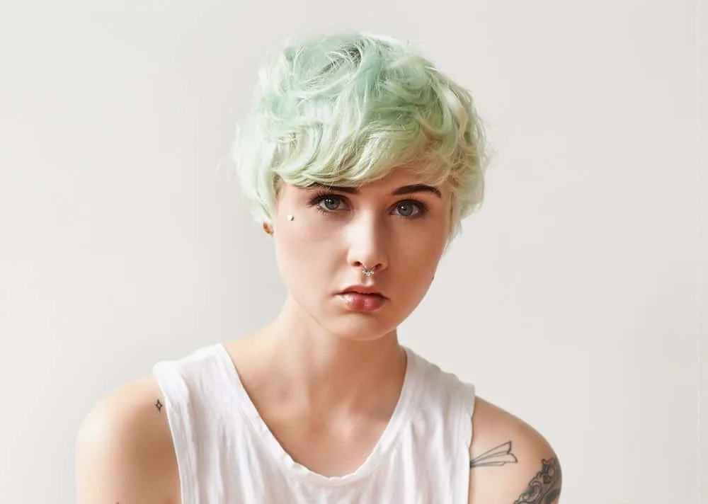 shaggy pastel pixie cut