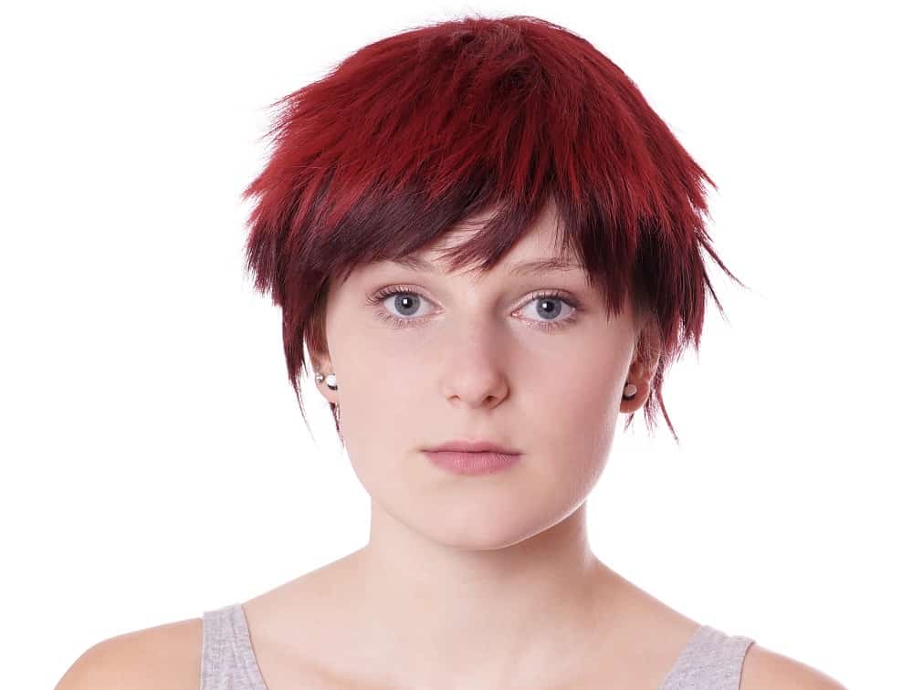 shaggy red pixie