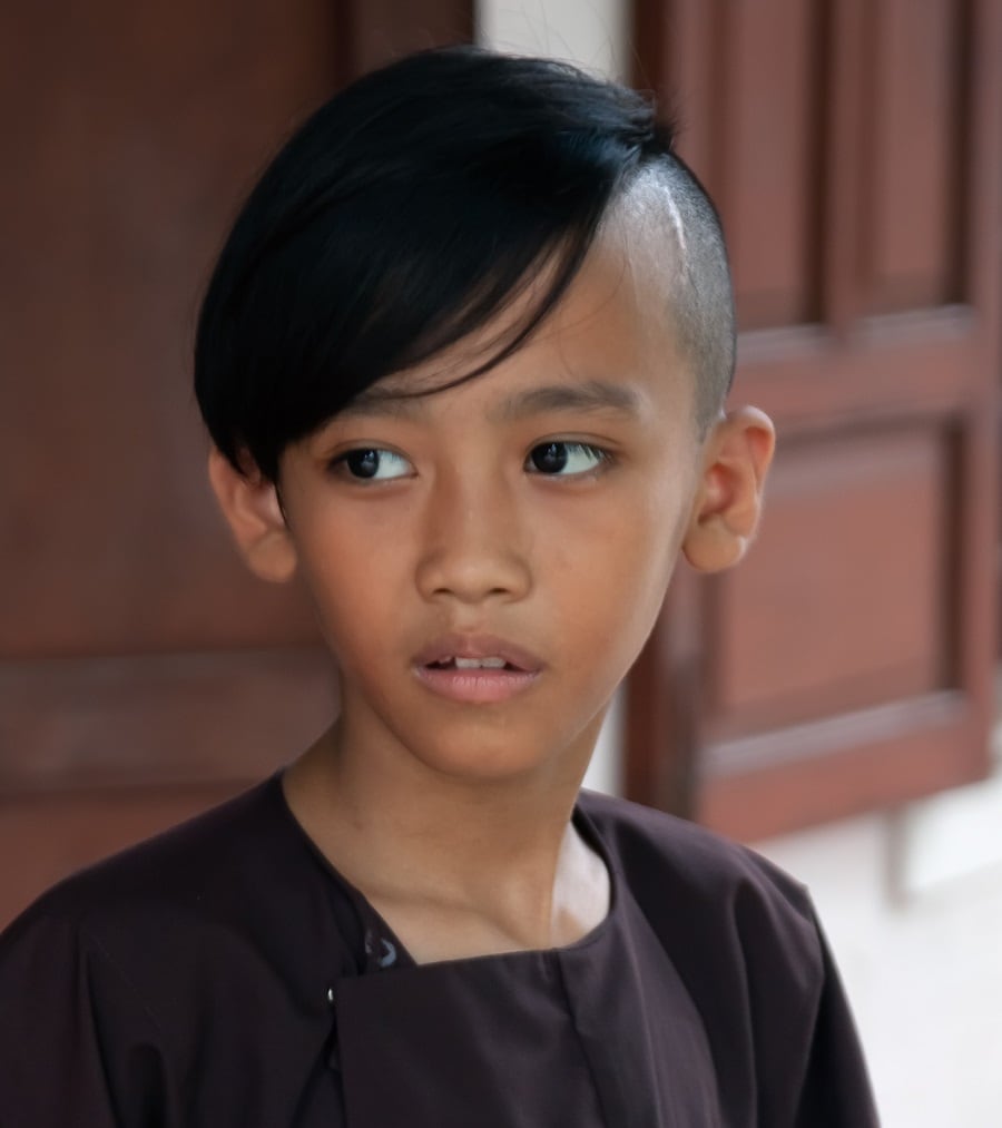shaved hairstyle for middle school boy